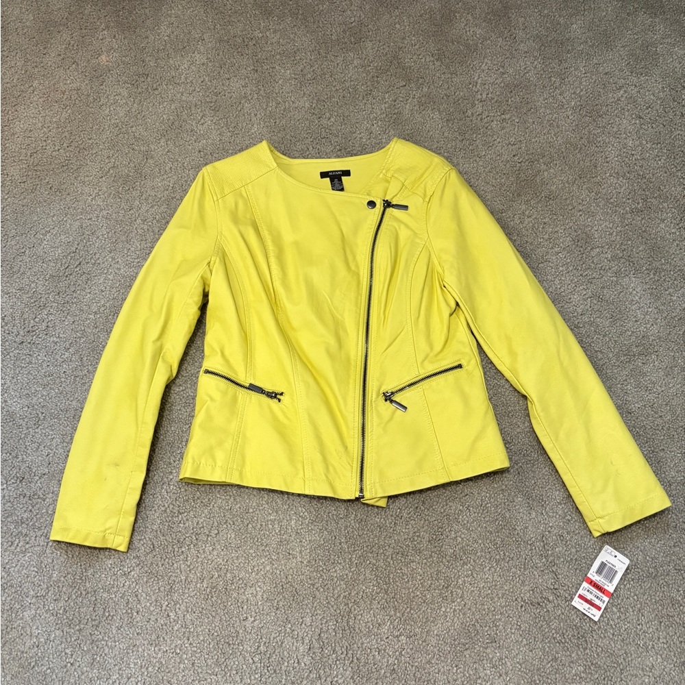 Alfani Women's Lemon Leather Jacket